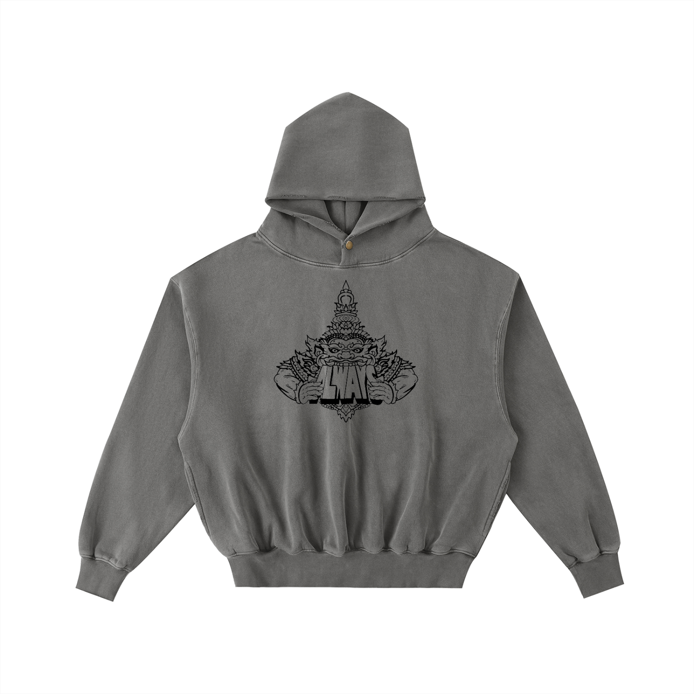 ABT Frayed Enzyme Washed Fleece Hoodie