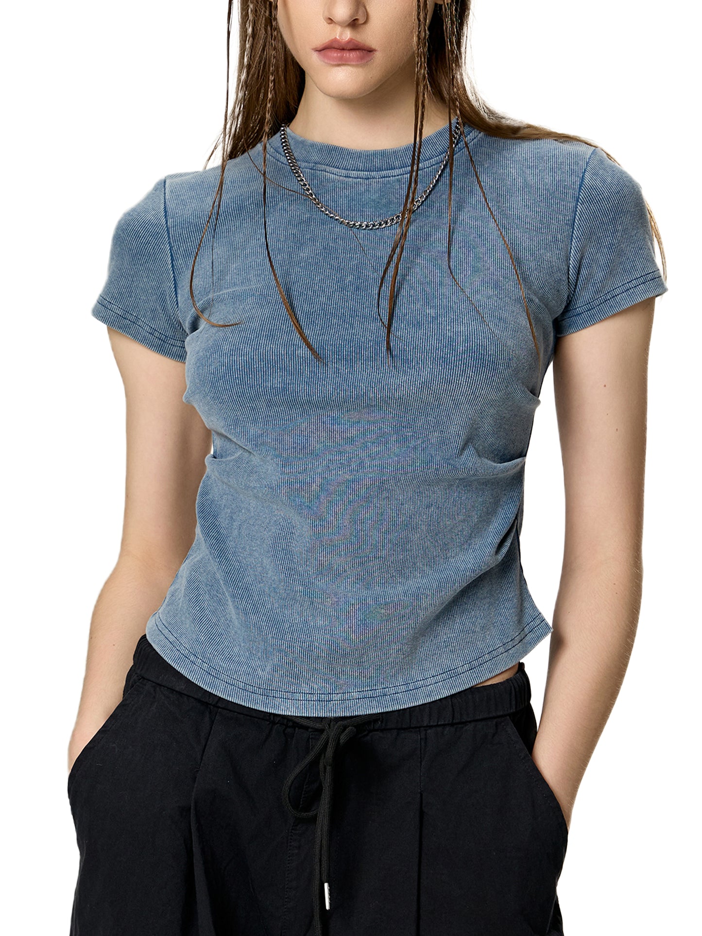 Always Vintage Washed Bodycon Cotton T-Shirt