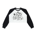 Mean Uppercut Raw-Hem Color-Block Raglan Crop Sweatshirt