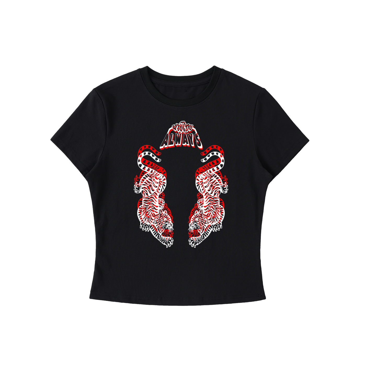 Always Twin Tigers Essential Bodycon Crewneck T-Shirt