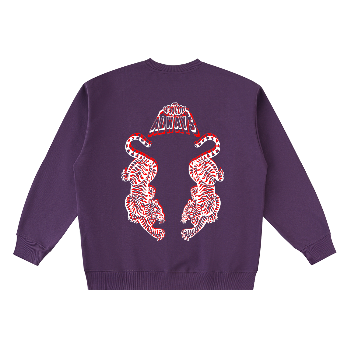 Always Twin Tigers Oversized Crewneck Taped Sweatshirt