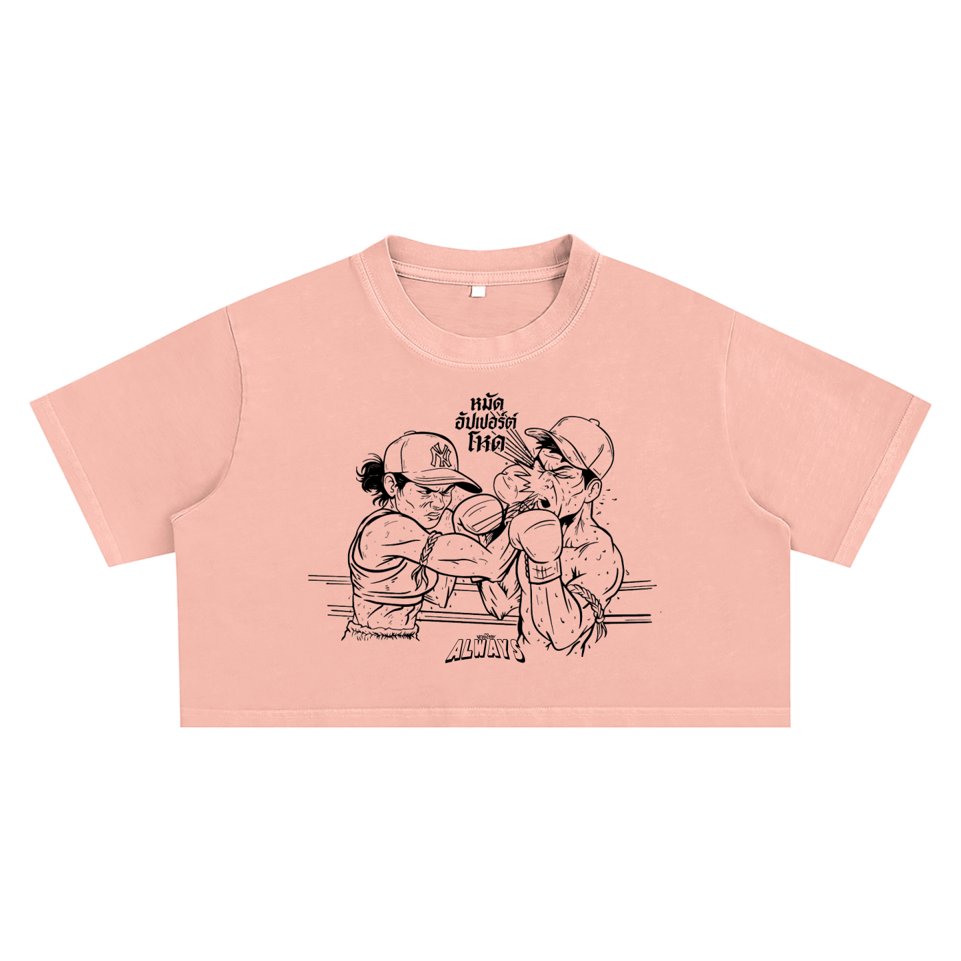 Mean Uppercut Snow Washed Crop Top