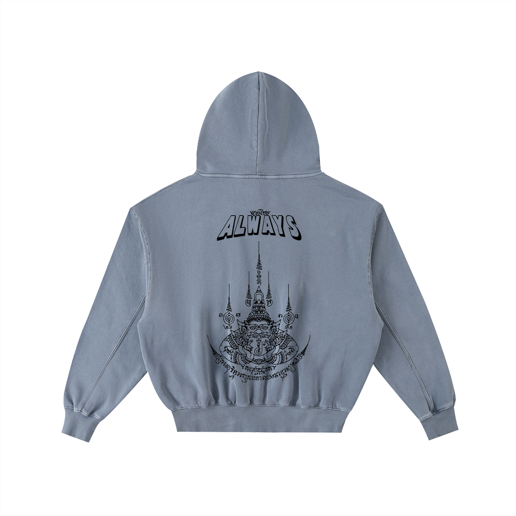 ABT Frayed Enzyme Washed Fleece Hoodie