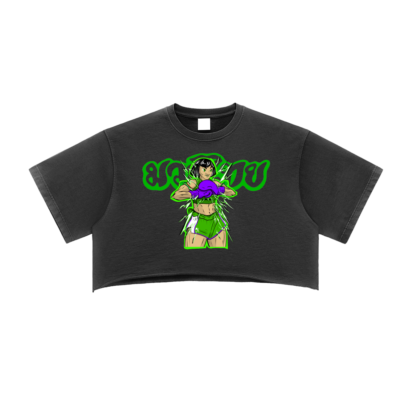 ButterCup Snow Washed Raw Edge Crop Top