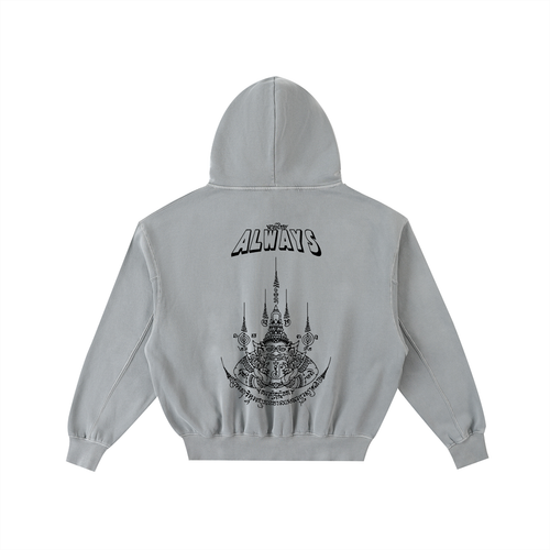 ABT Frayed Enzyme Washed Fleece Hoodie