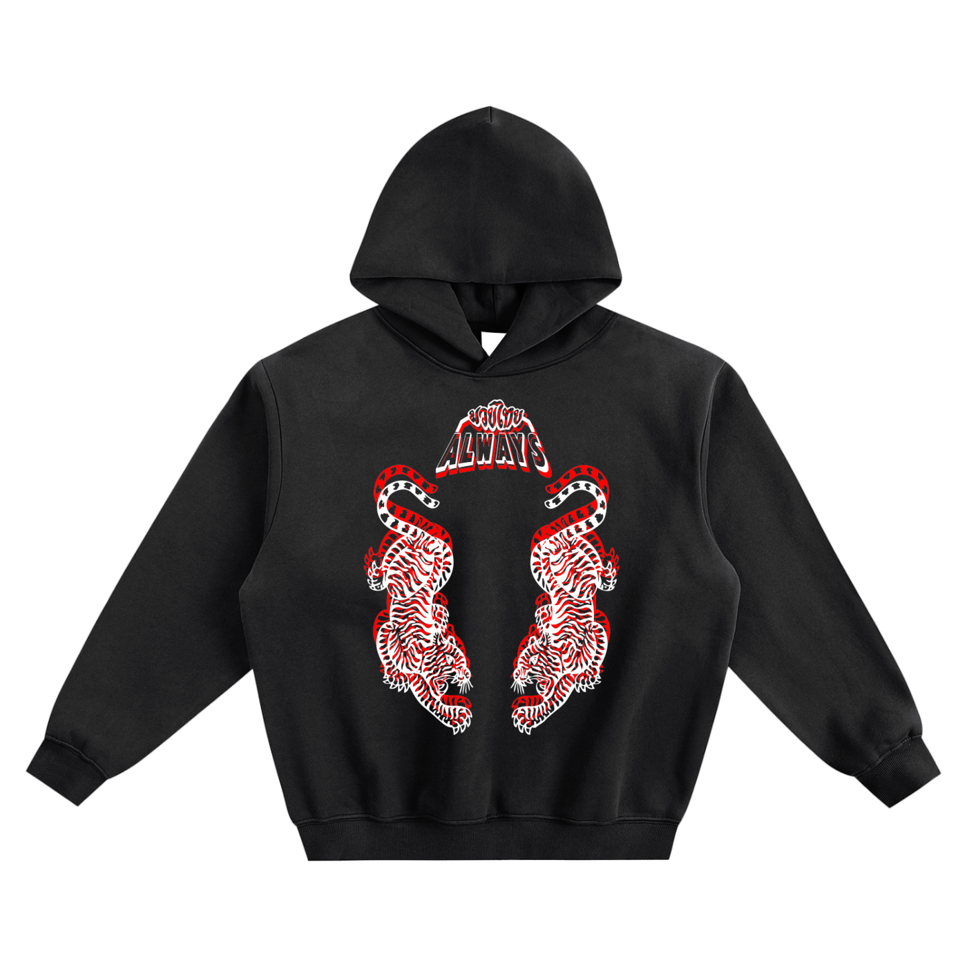 Always Twins Tigers Fleeced Boxy Hoodie