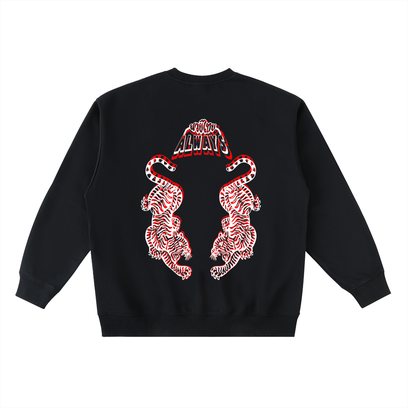 Always Twin Tigers Oversized Crewneck Taped Sweatshirt