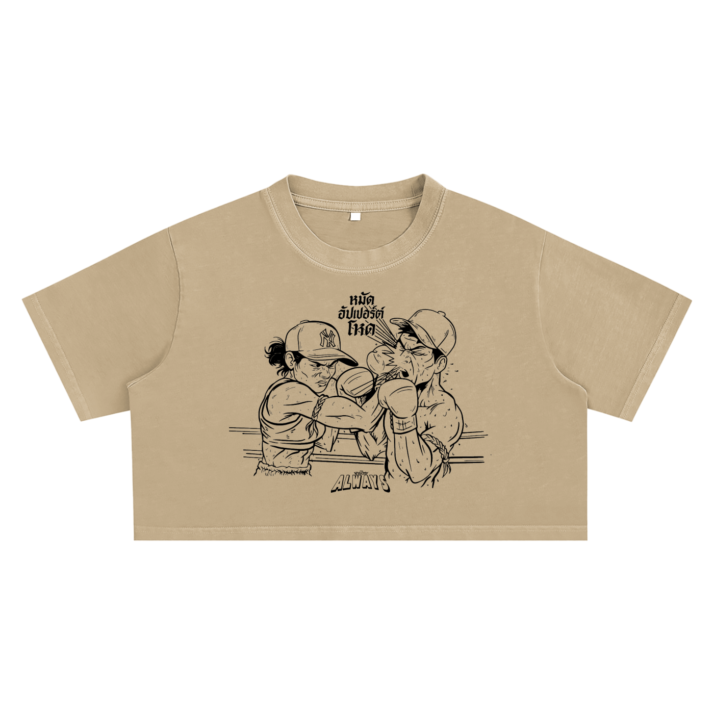 Mean Uppercut Snow Washed Crop Top