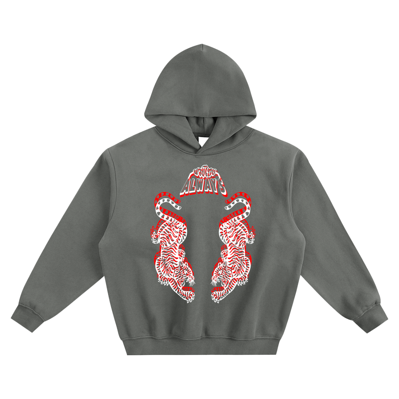 Always Twins Tigers Fleeced Boxy Hoodie