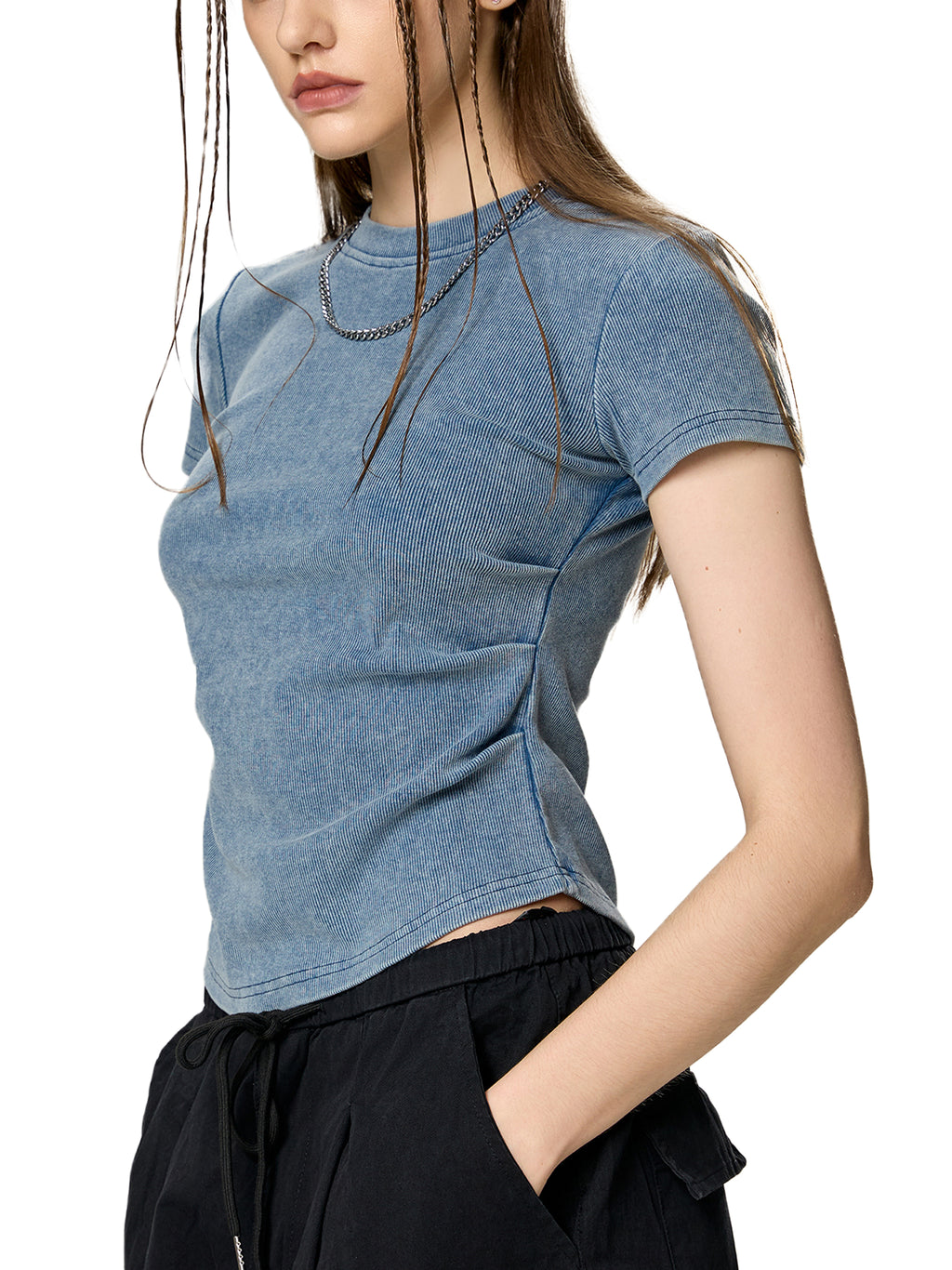 Always Vintage Washed Bodycon Cotton T-Shirt